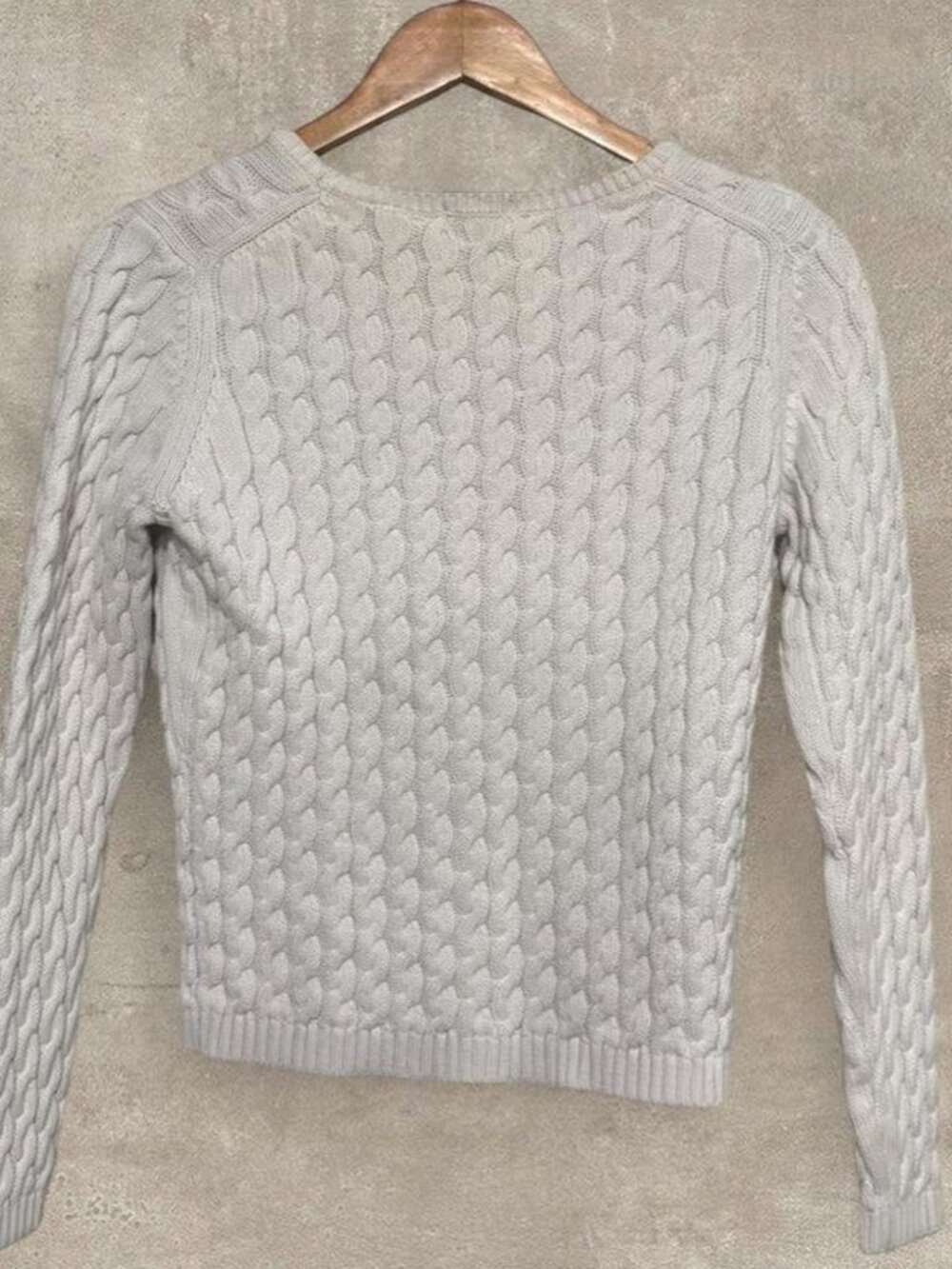 Valerie Stevens white cotton cable knit sweater XS